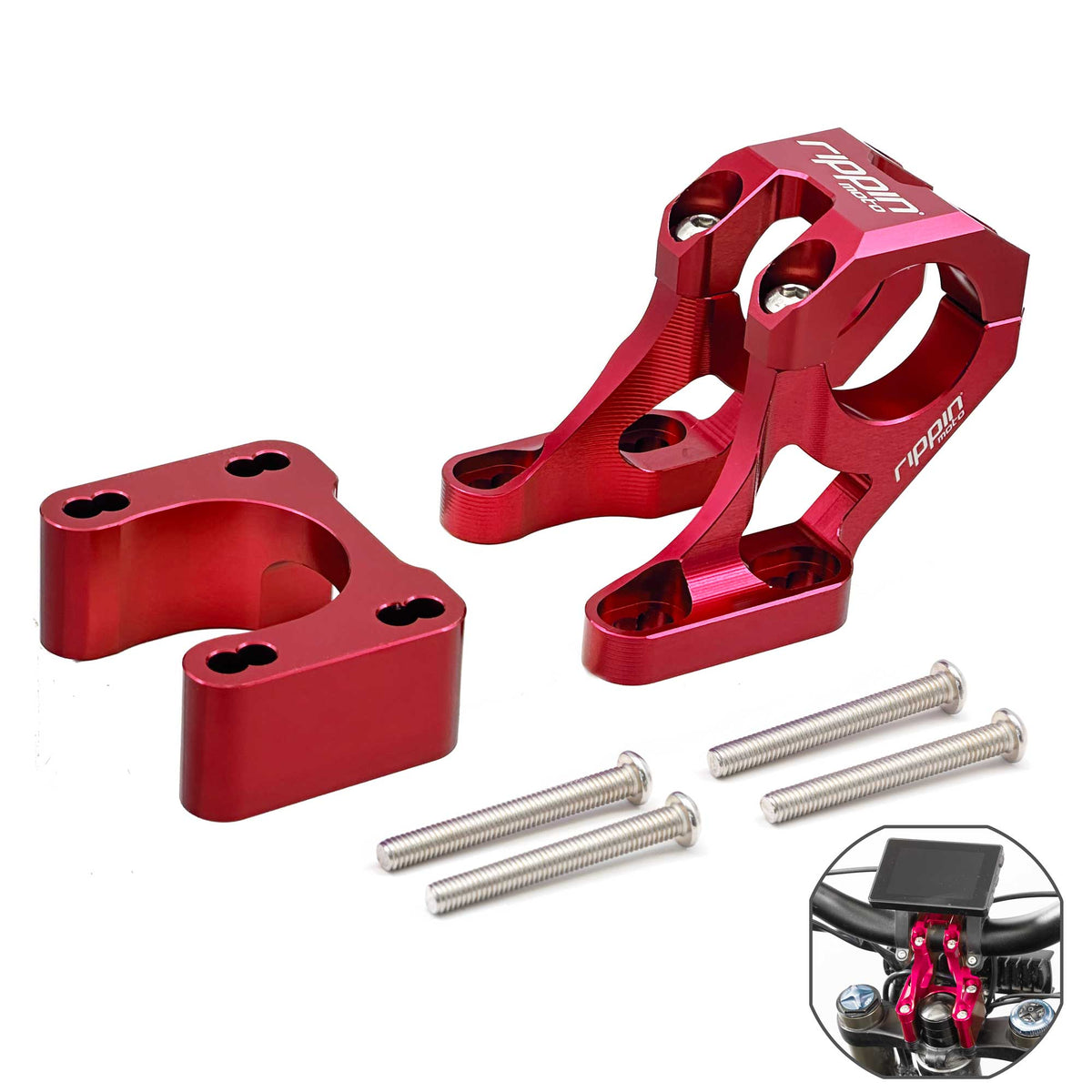 Rippin Moto e-moto bar mount with one inch riser