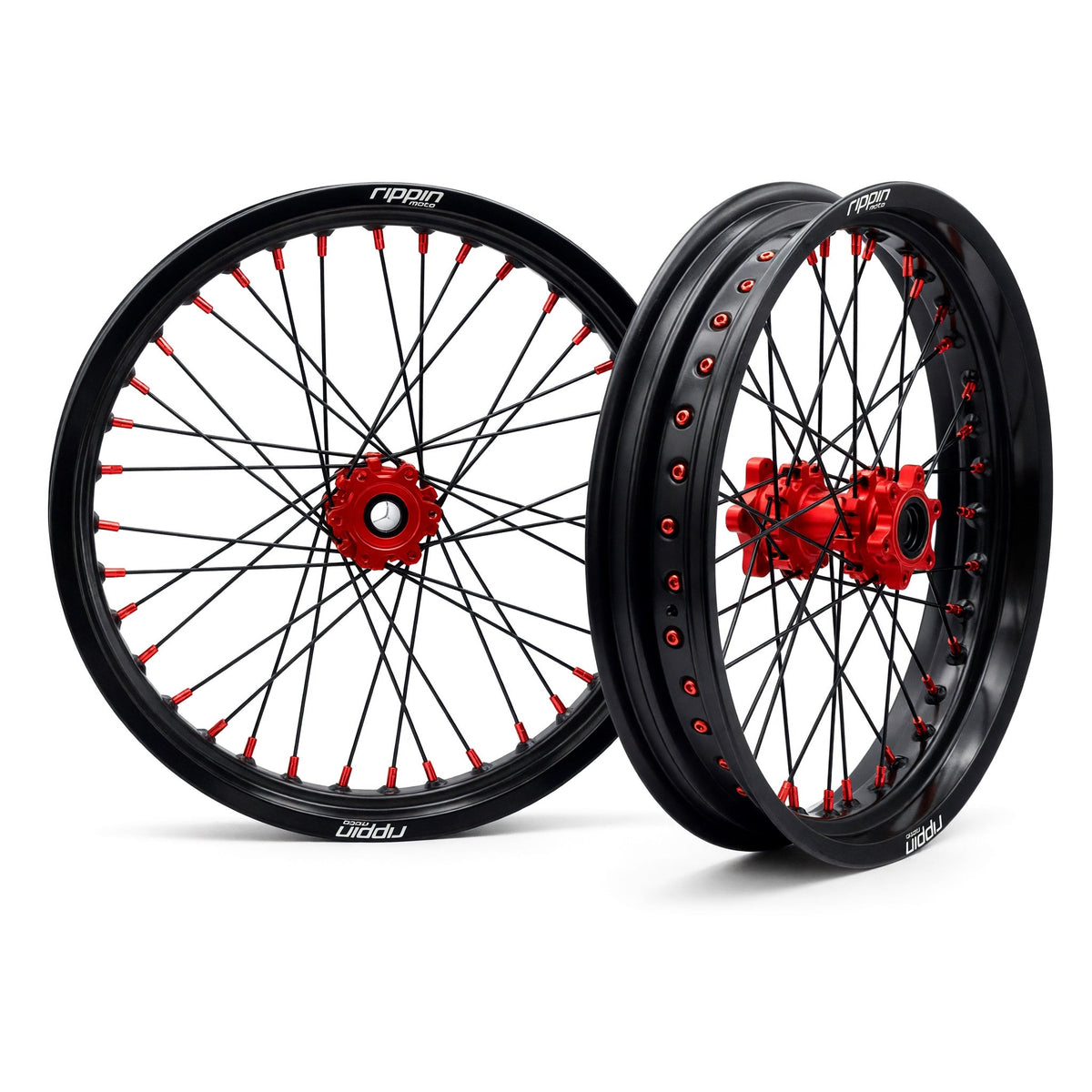 Rippin Moto Blackline Supermoto Wheelset in Red
