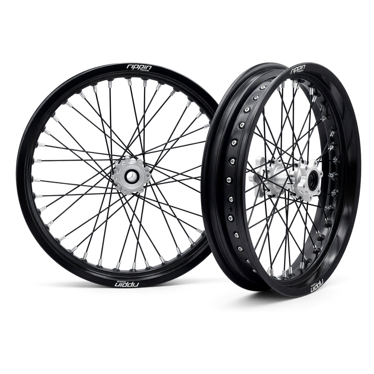 Rippin Moto Blackline Supermoto Wheelset in Silver