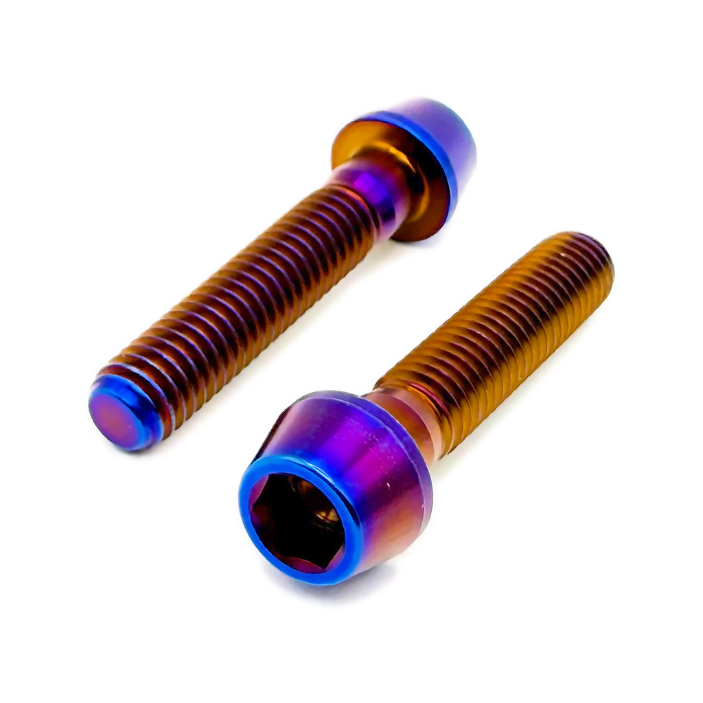 Titanium Caliper Bolts 2-Pack M6x30mm in Burnt Blue, alternate view