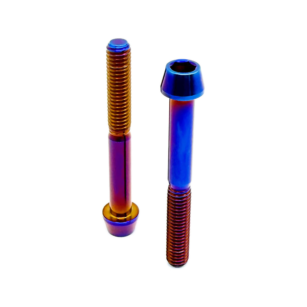 Rippin Moto Titanium Caliper Bolts 2-Pack M6x50mm in Burnt Blue
