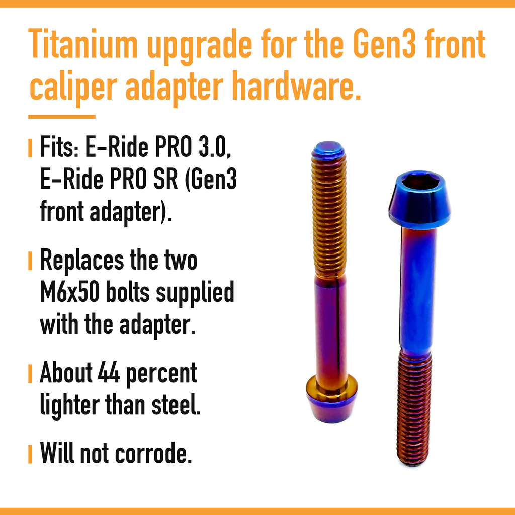 Titanium Caliper Bolts 2-Pack M6x50mm Burnt Blue fitment and features