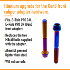 Titanium Caliper Bolts 2-Pack M6x50mm Burnt Blue fitment and features
