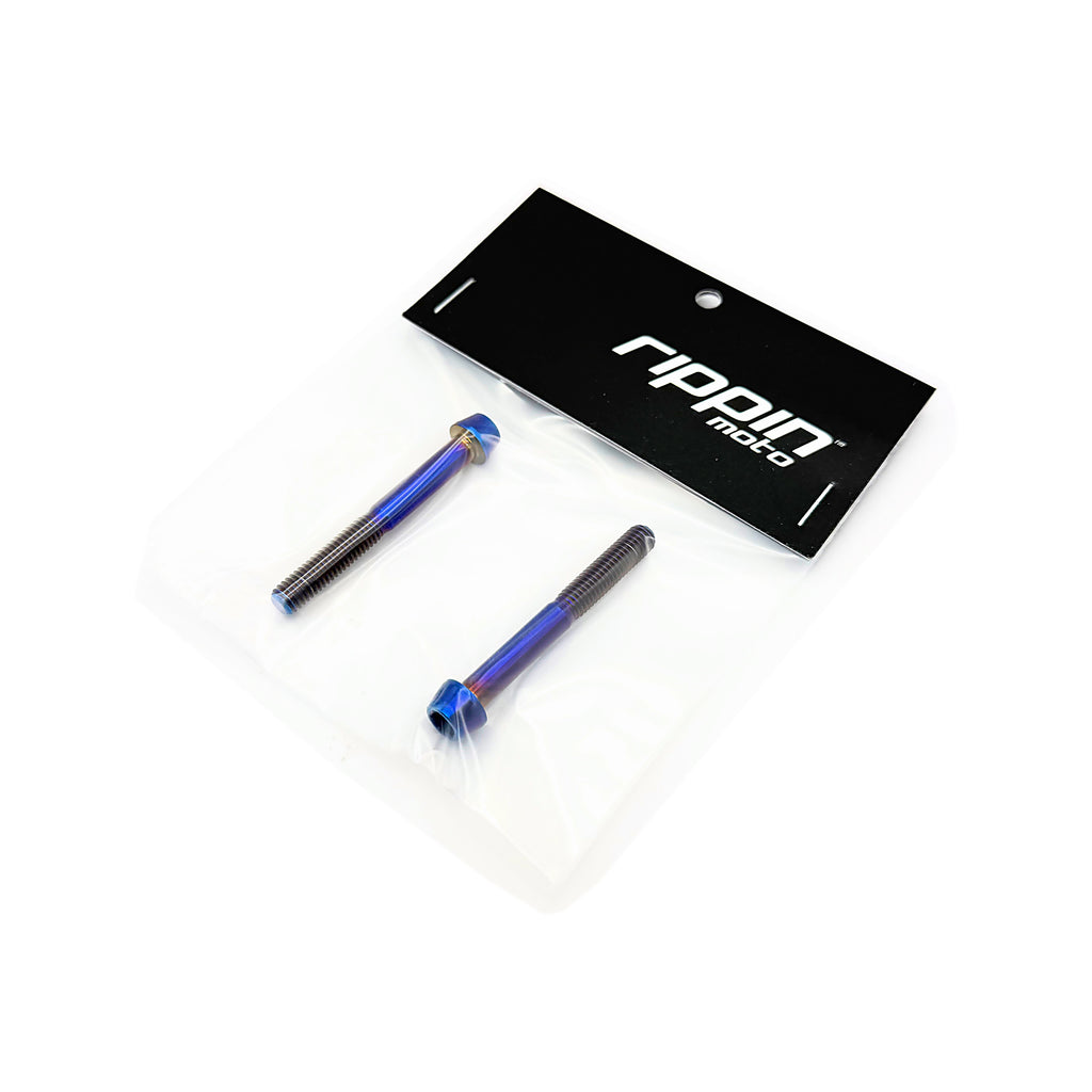 Titanium Caliper Bolts 2-Pack M6x50mm in Burnt Blue, retail pack