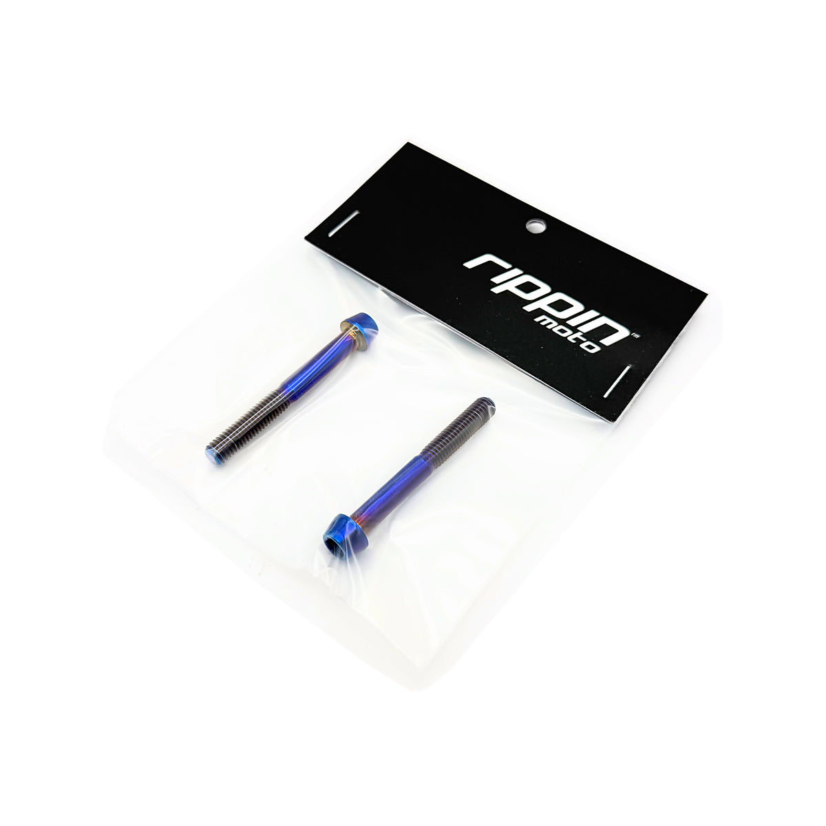 Titanium Caliper Bolts 2-Pack M6x50mm in Burnt Blue, retail pack