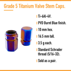 Titanium Valve Stem Caps 2-Pack Burnt Blue specifications