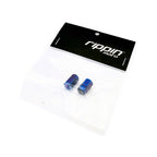 Titanium Valve Stem Caps 2-Pack in Burnt Blue, retail pack