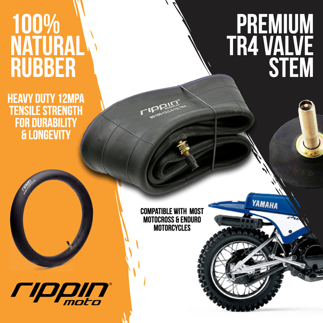 Rippin Moto 80/100-12 (3.0-12) Heavy Duty Inner Tube 3mm Thick