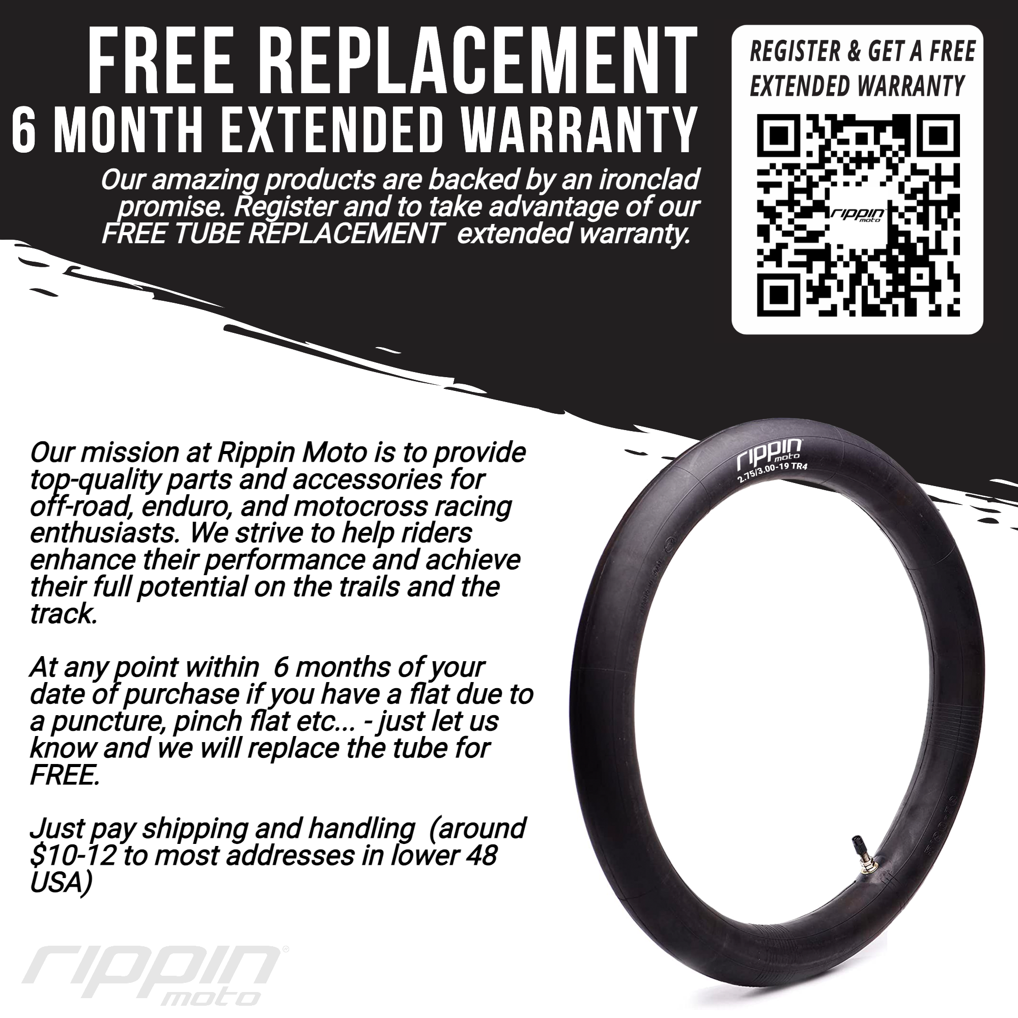 80/100-12 (3.0-12) Heavy Duty Inner Tube 3mm Thick