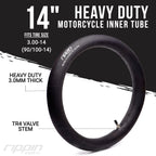 90/100-14 Heavy Duty 14" Inner Tube (3.00-14) - 3mm