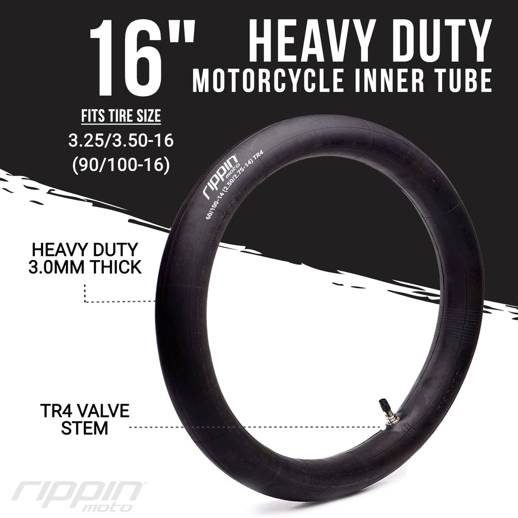 90/100-16 (3.25/3.50-16) Heavy Duty Motorcycle Inner Tube - 3mm Thick