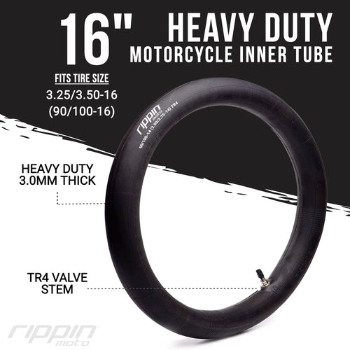 90/100-16 Heavy Duty 16" Inner Tube (3.25/3.50-16) - 3mm