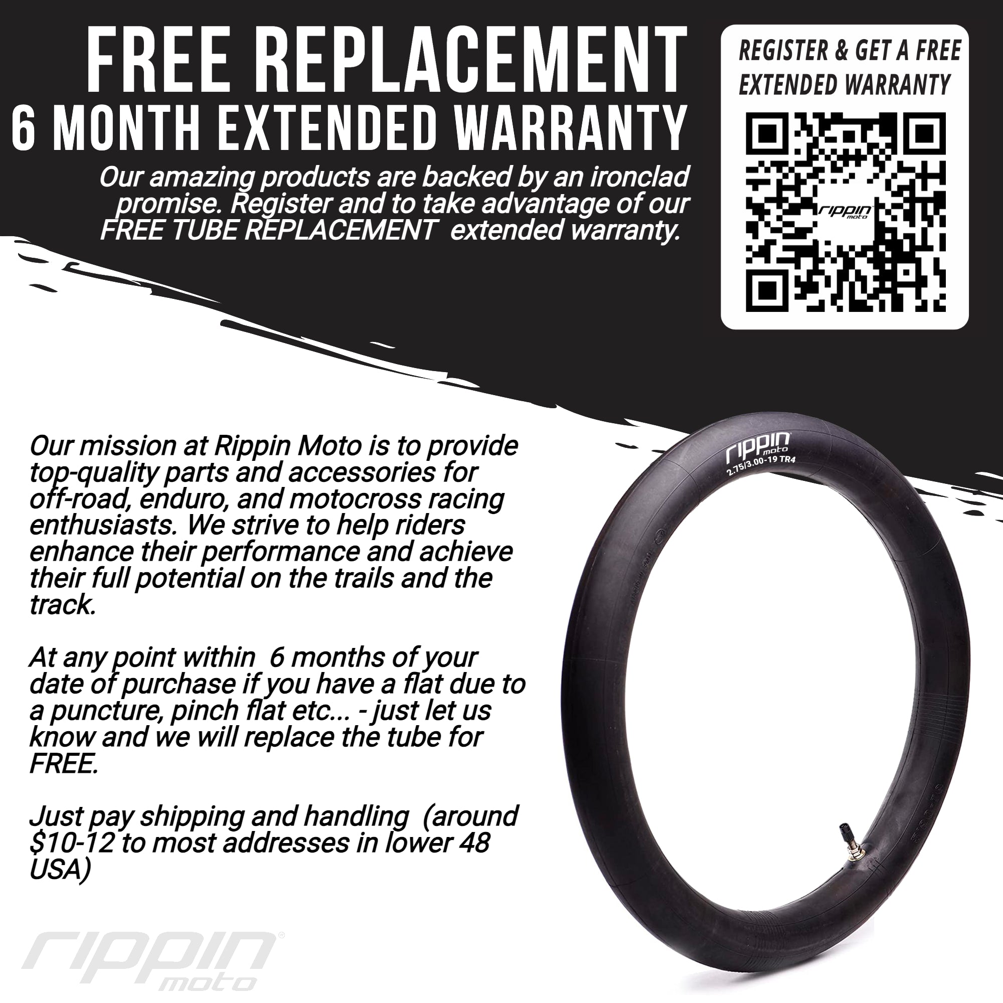 110/100-18 (4.5 x 18) Heavy Duty 18" Motorcycle Inner Tube - 3mm Thick