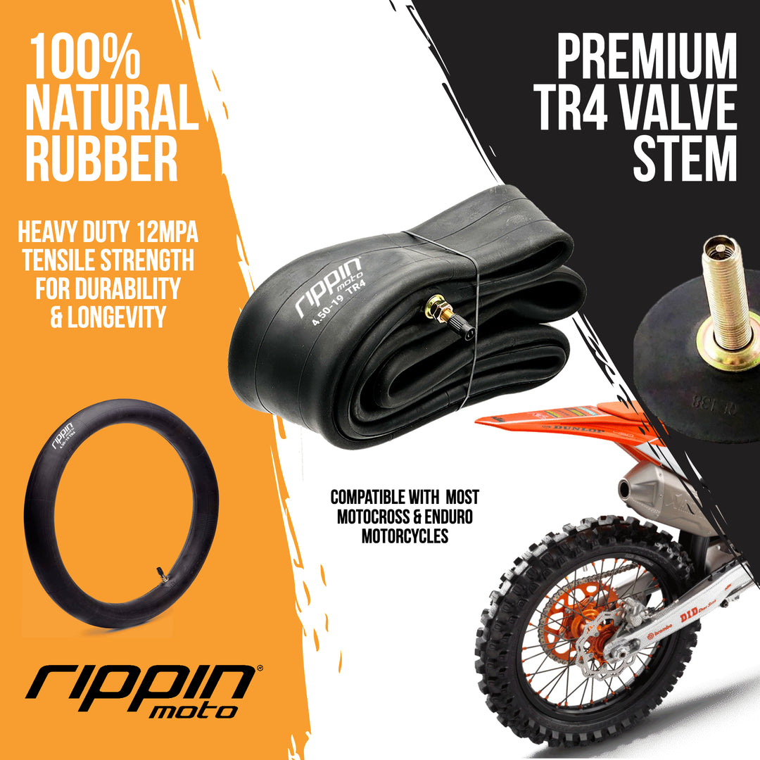 Rippin Moto 110/90-19 (4.50 x 19) Heavy Duty 19 Inner Tube 3mm Thick