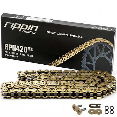 Rippin Moto RPN420MX Premium Gold MX O-Ring Chain for Surron, Talaria & E-Ride PRO SS