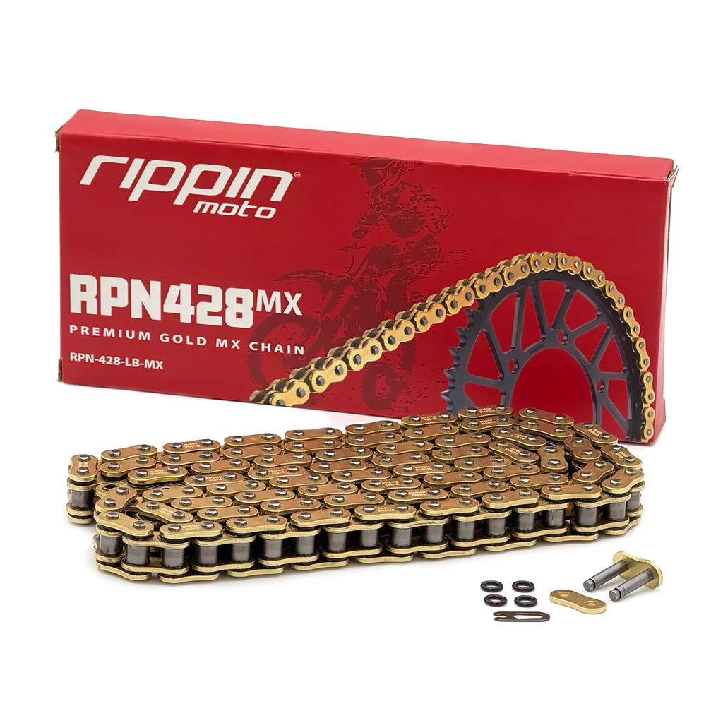 RPN428MX Premium Gold MX O-Ring Chain for E-Ride PRO 3.0/SR, Talaria MX5 & Altis Sigma