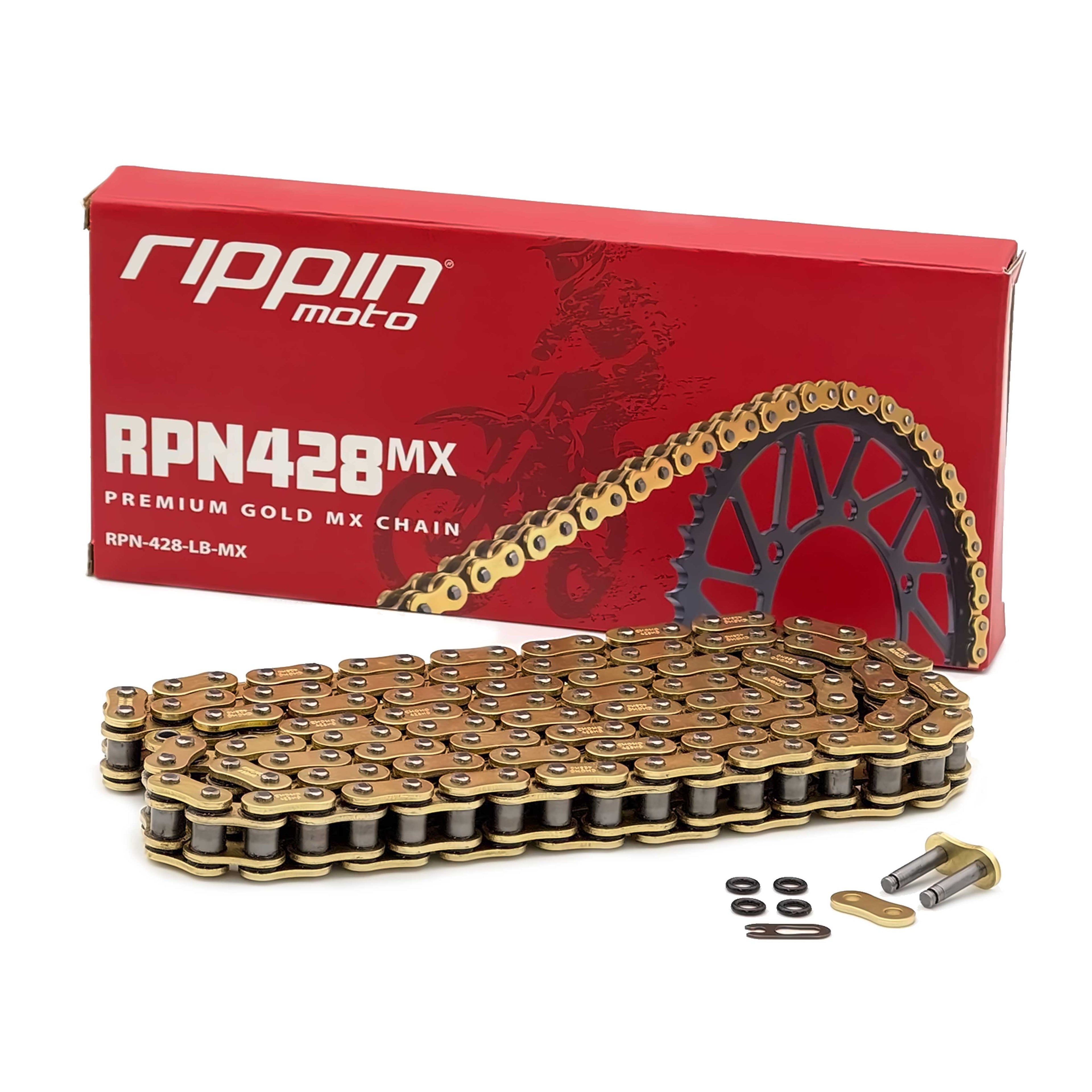 RPN428MX Premium Gold MX O-Ring Chain for E-Ride PRO 3.0/SR, Talaria MX5 & Altis Sigma