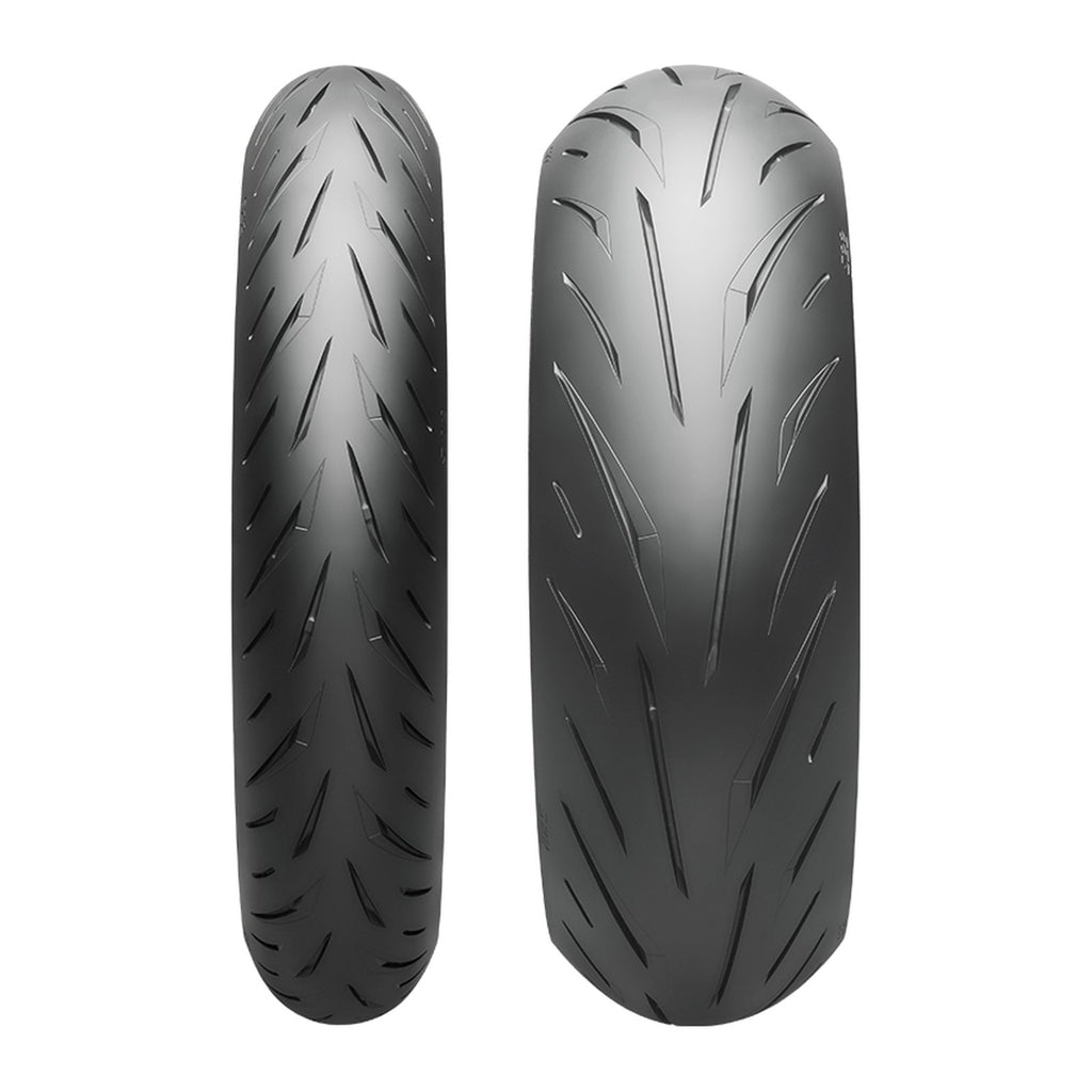 Bridgestone Battlax Hypersport S22 front and rear tire tread patterns