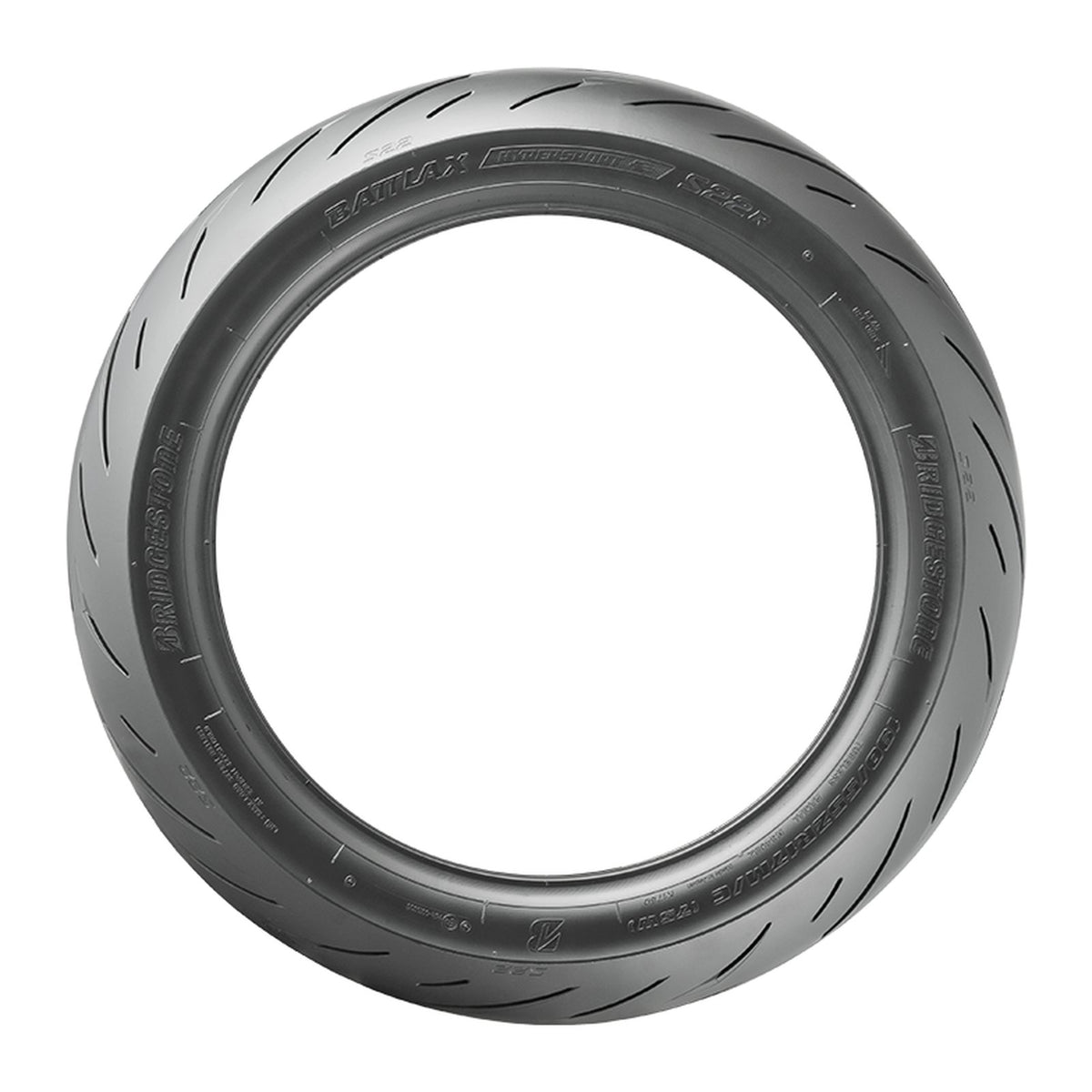 Bridgestone Battlax Hypersport S22 rear tire, side view