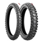 Bridgestone Battlecross X20 front and rear tires, three-quarter view