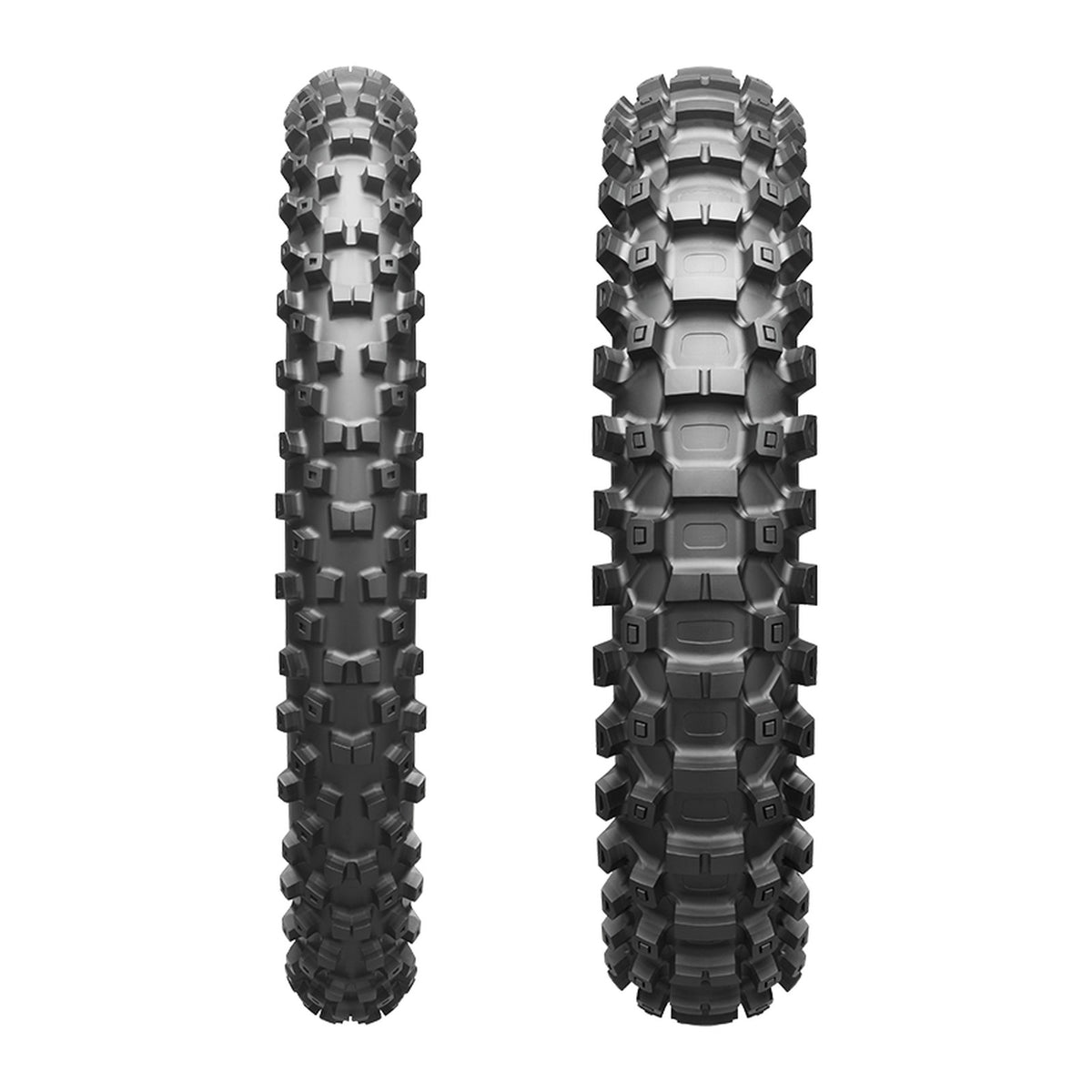 Bridgestone Battlecross X20 front and rear tire tread patterns