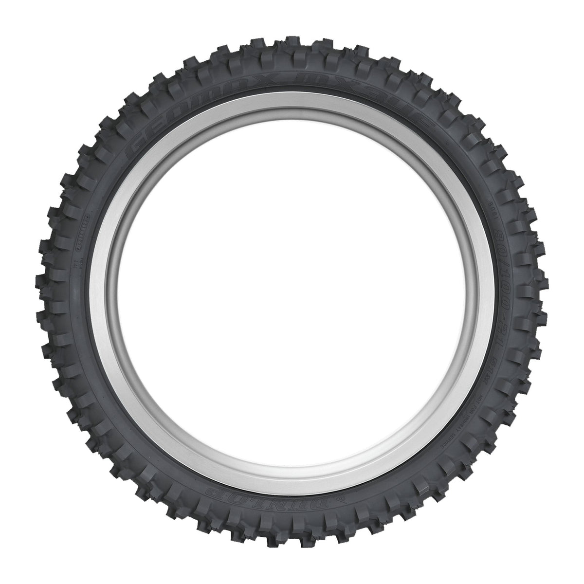 Dunlop Geomax MX34 front tire, side view